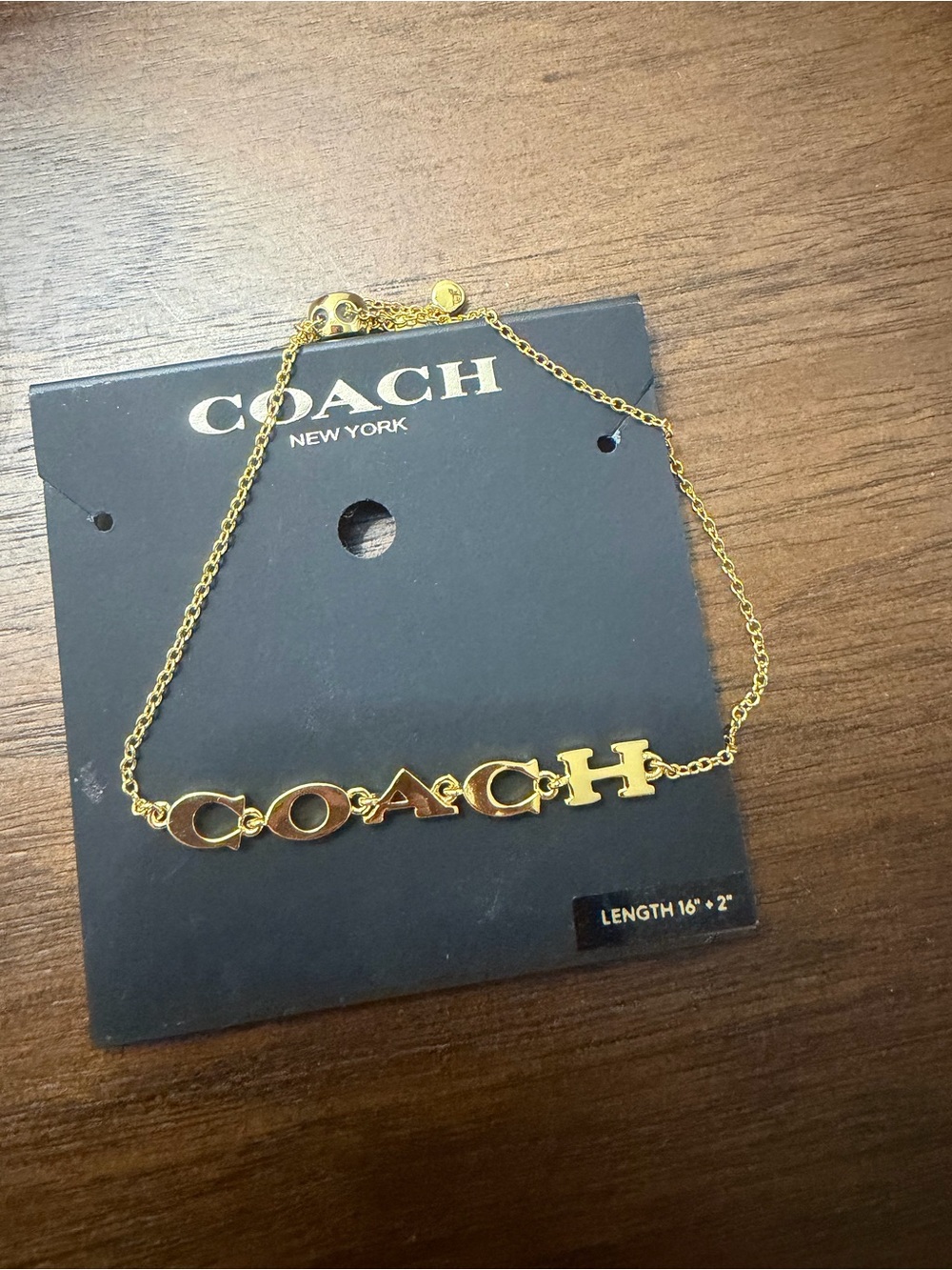 Coach Gold-Tone Logo Necklace - Women's Signature Pendant